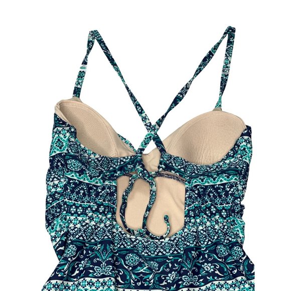 Kona Sol One Piece Swimsuit Bathing Suit Swimwear Padded Cross Straps Tie Back - Picture 3 of 8